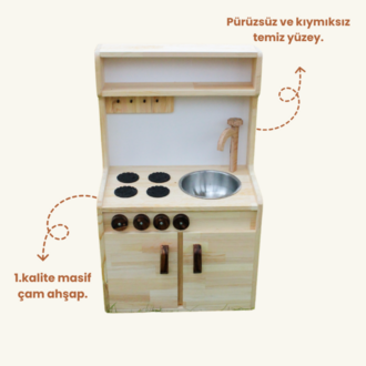 Ahşap Oyun Mutfağı (Kargo Bedava)