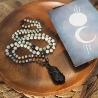  ŞUNGİT MALA - Doğal Taşlı Meditasyon Tespihi
