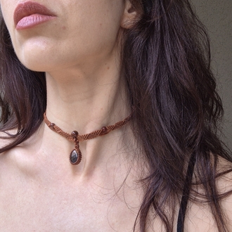 KIZIL SERİSİ AKİK CHOKER - Doğal Taşlı Kolye