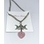 pembe kuvars pentagram kolye 