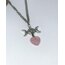 pembe kuvars pentagram kolye 