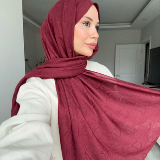 Cc Desen Pamuk Şal ( Bordo )