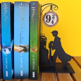Harry Potter Kitap Tutucu - 9 3/4 Peronu Silüetli Dekoratif Bookend - Hogwarts Kitap Tutucu 