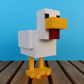 Minecraft Tavuk Figürü – 15 cm, Koleksiyonluk & Hediyelik - Piksel Stil Dekor & Aksesuar