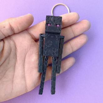 Minecraft Temalı Enderman Figür Anahtarlık, Koleksiyonluk ve Dekoratif