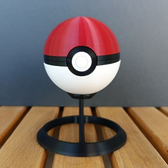 Gerçek Boyut Pokemon Pokeball Poketopu (Standlı, Açılabilir, Mıknatıslı Kilit)