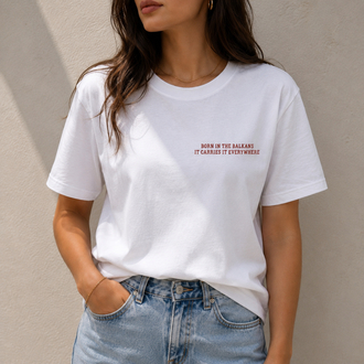Balkan Mood On T-Shirt Kadın Bordo