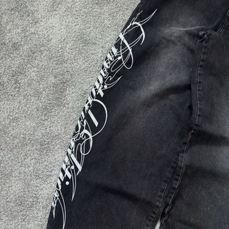 ITALIC BASKI DETAYLI BAGGY JEANS