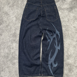 LAZER BASKILI BAGGY JEANS