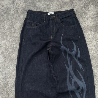 LAZER BASKILI BAGGY JEANS
