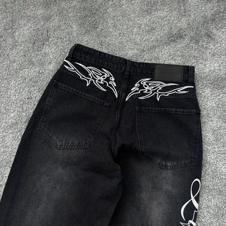 ITALIC BASKI DETAYLI BAGGY JEANS
