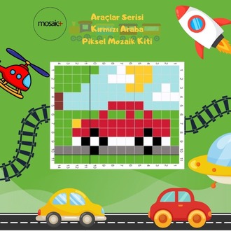 KIRMIZI ARABA Çocuklar İçin Piksel Mozaik Kiti