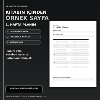 90 Günlük Sporcu Takip ve Planlama Defteri – Doldurulabilir PDF