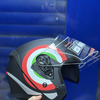 YARIM KASK ( MAT SİYAH ) GÜNEŞ GÖZLÜKLÜ VE İNTERKOM UYUMLU / MOTOKASKK