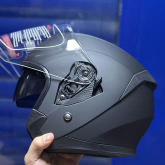 YARIM KASK ( MAT SİYAH ) GÜNEŞ GÖZLÜKLÜ VE İNTERKOM UYUMLU / MOTOKASKK