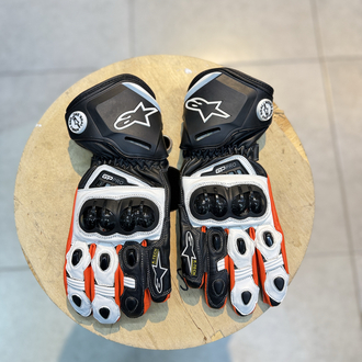 Alpinestars Turuncu Beyaz Deri Eldiven