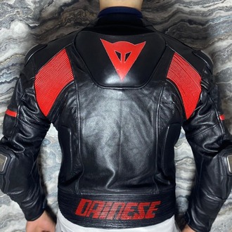 Dainese Kırmızı Deri 4 Mevsim Mont