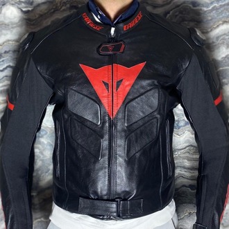 Dainese Kırmızı Deri 4 Mevsim Mont