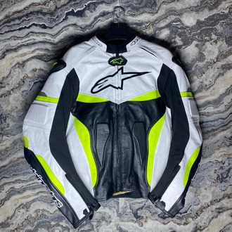 Alpinestars Yeşil Beyaz 4 Mevsim Deri Mont | B&K MOTOR