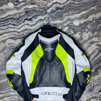 Alpinestars Yeşil Beyaz 4 Mevsim Deri Mont | B&K MOTOR