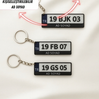 Kişiselleştirilebilir özel plaka anahtarlık ( 1 Adet )