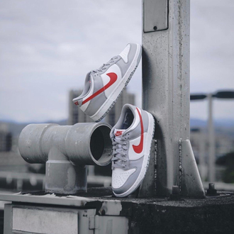 Nike Dunk Low White Grey Red