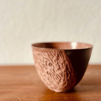 carved II stoneware ramen kase