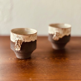 stoneware seramik aztec cup