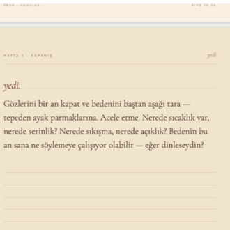 Rasa- Ağustos Ayı Günlüğü