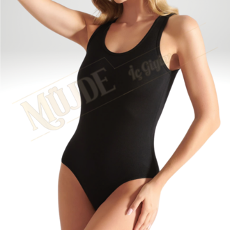 ELT2005 Elit Kadın Modal Elastan Geniş Askılı Body Siyah ( 6 ADET )