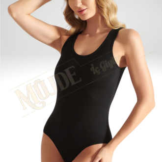 ELT2005 Elit Kadın Modal Elastan Geniş Askılı Body Siyah