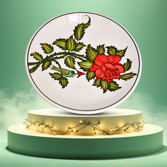 Çini Tabak (Kırmızı Çiçekli)
