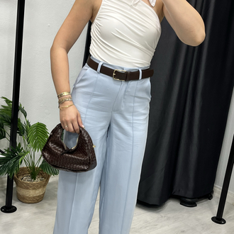 Kemerli Bebe Mavisi Pantolon