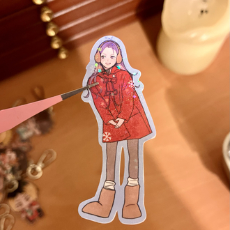 Red coat girl sticker