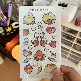 Froggyberry hologramsız Sticker Sayfası