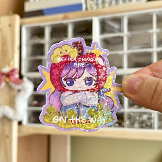 Apple Girl Hologramlı Sticker 