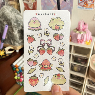 Froggyberry hologramsız Sticker Sayfası