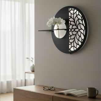 Modern Yaprak Detaylı Işıklı Duvar Dekorasyonu 