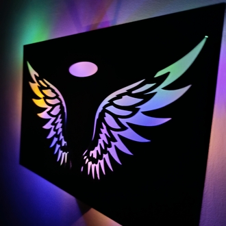 Melek Kanadı Rgb Işıklı Tablo -124