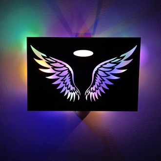 Melek Kanadı Rgb Işıklı Tablo -124