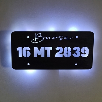 Kişiye Özel Plaka Işıklı Tablo, Duvar Dekorasyonu -132 