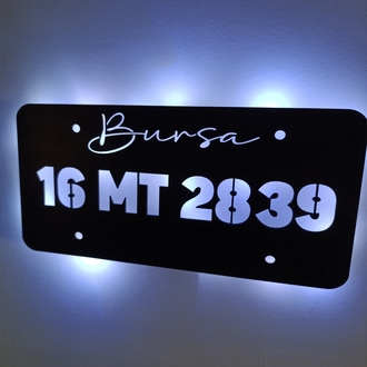 Kişiye Özel Plaka Işıklı Tablo, Duvar Dekorasyonu -132 
