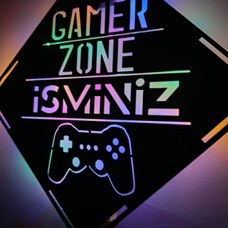 Kişileştirilebilir Gamer Zone Rgb Işıklı Tablo -126