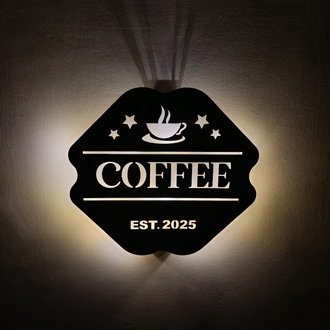 Coffee Yazılı Işıklı Tablo -129