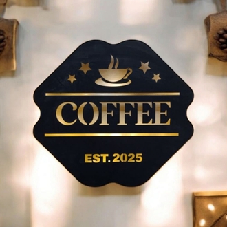 Coffee Yazılı Işıklı Tablo -129