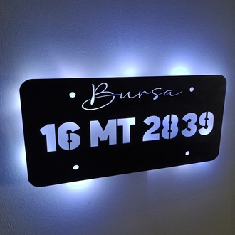 Kişiye Özel Plaka Işıklı Tablo, Duvar Dekorasyonu -132 