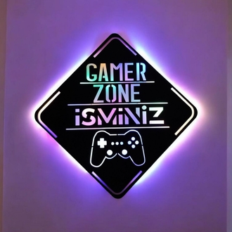 Kişileştirilebilir Gamer Zone Rgb Işıklı Tablo -126