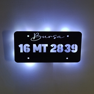 Kişiye Özel Plaka Işıklı Tablo, Duvar Dekorasyonu -132 