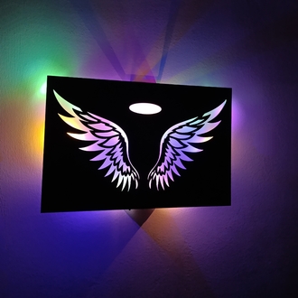 Melek Kanadı Rgb Işıklı Tablo -124