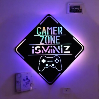 Kişileştirilebilir Gamer Zone Rgb Işıklı Tablo -126